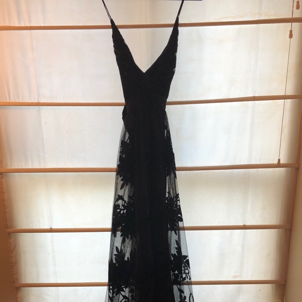 Black Sheer Floral Dress